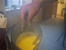 The Super Thick custard that Gavin made for our Treacle Sponge dessert